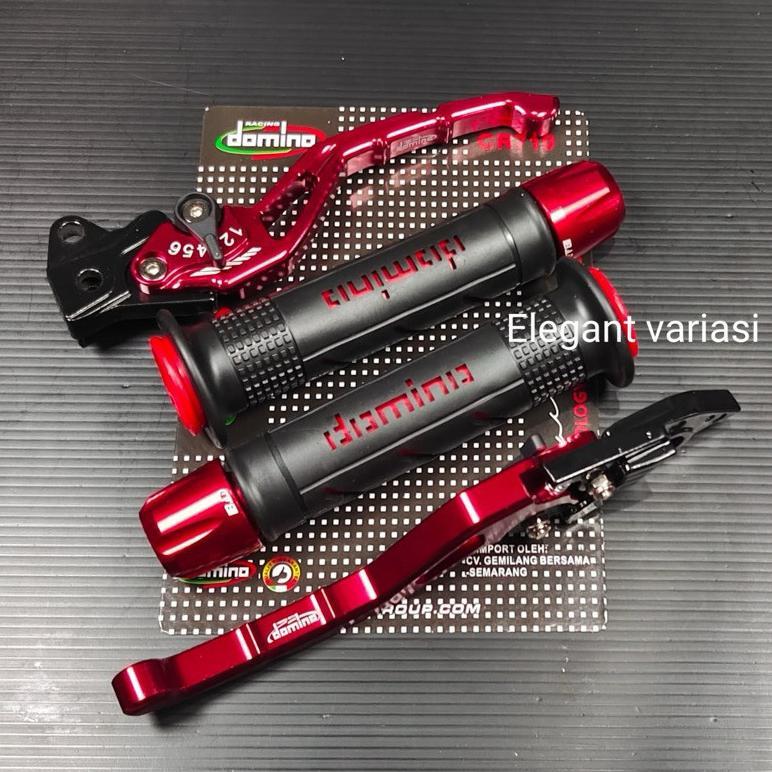 [Bisa ] Paket 3in1 / Handgrip dominoo + Jalu stang cnc + handle stelan cnc Mio Vario Beat RK king Vi