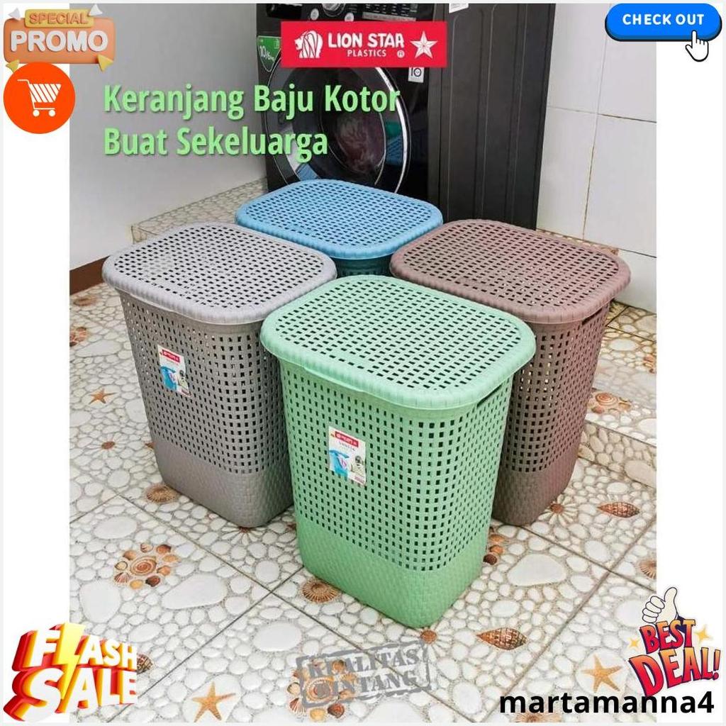 Keranjang Baju Pakaian Vanesa Laundry Box Medium - Large Lion Star Keranjang Baju Plastik Terlaris