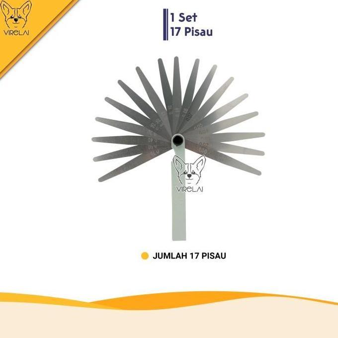 Alat Ukur Celah / Feeler Gauge 17 Blade / Puller Feeler / Setelan Klep
