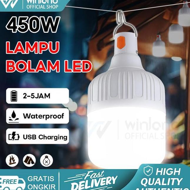 Codwinland Lampu Emergency Bulb Led 450W Lampu Camping Cas 2 El Led Emergency Tahan Lama