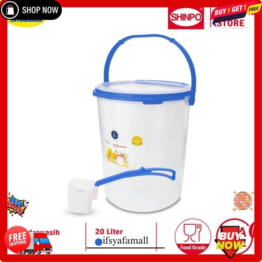 Shinpo - Toples Gayung 20 Liter Toples Es Buah Toples Es Kelapa Akuarium Es Toples Plastik Siap Kiri