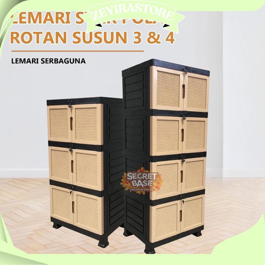 Lemari Star Susun 4 - Kunci / Lemari Pakaian Jumbo / Lemari Plastik Susun Sale