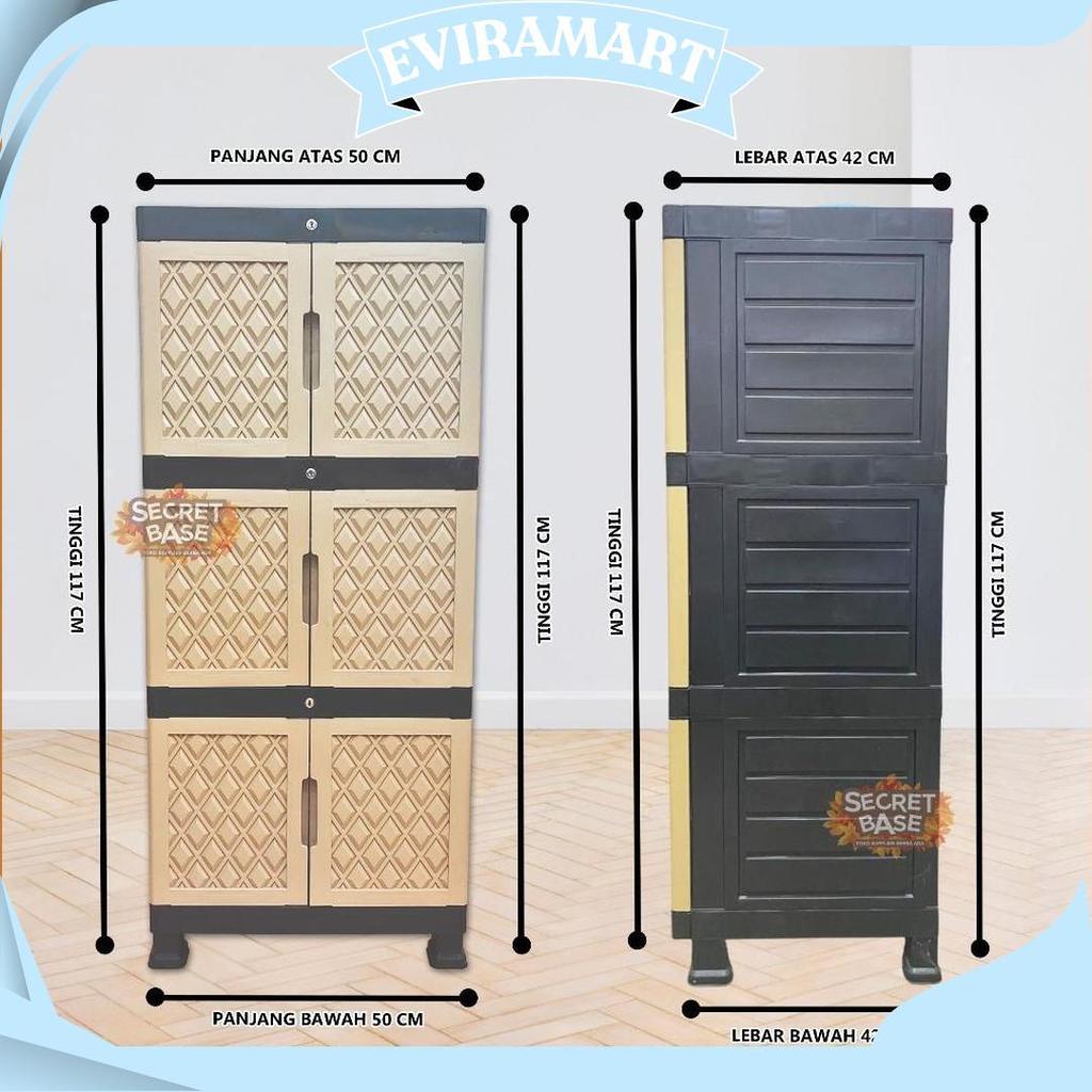 Lemari Star Susun 4 - Kunci / Lemari Pakaian Jumbo / Lemari Plastik Susun Cod