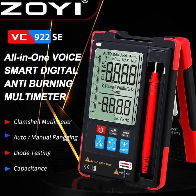 BEBAS ONGKIR - ZOYI ZT-922SE Voice Speak English Multimeter Multitester Avometer Digital