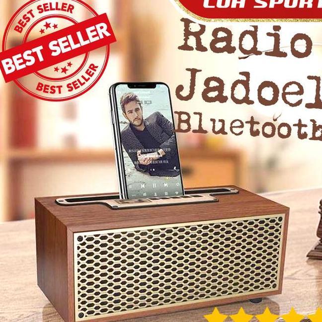 Speaker Bluetooth Radio Jadul Kayu Klasik Portable Mini 1200Mah Usb
