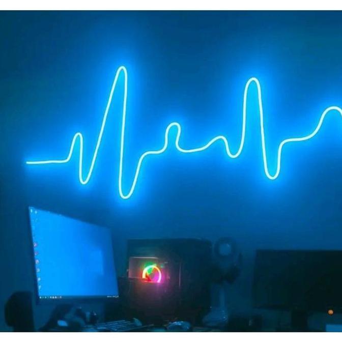 Promo Lampu Hias Motif Detak Jantung Lampu Hias Kamar Aesthetic Neon HT