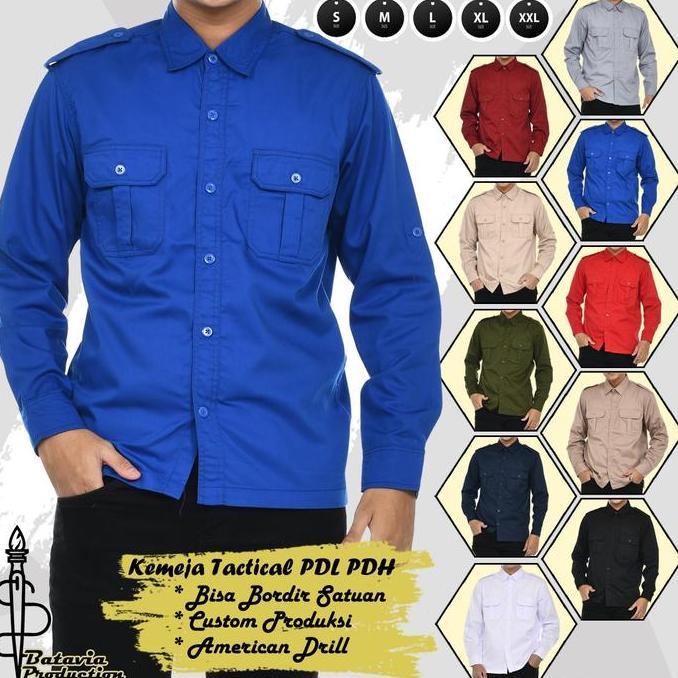 Baju Kemeja Pdh Pdl Premium Pria Wanita Lengan Panjang - Pakaian Lapangan Tactical Cocok Dipakai Unt