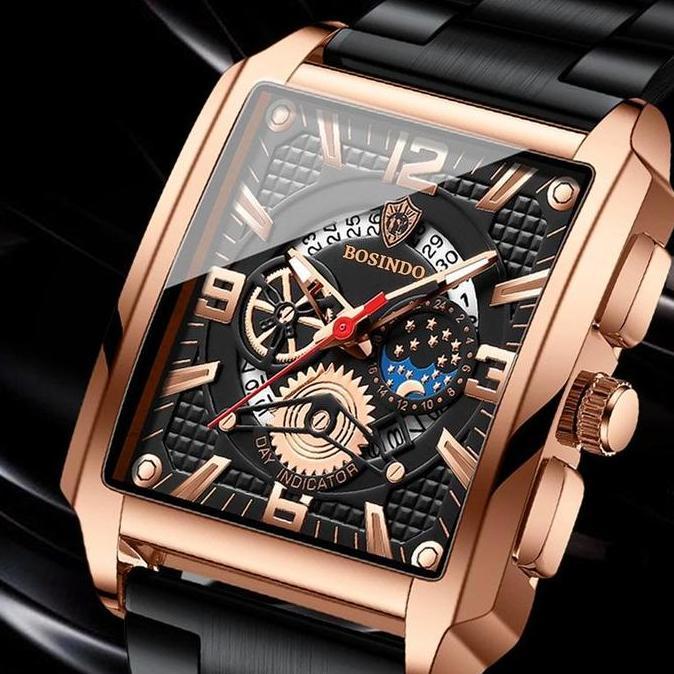 BINBOND C25 Jam Tangan Pria 100% Original Petak Terbaru aesthetic Bisnis Tanggal Otomatis Analog Sta