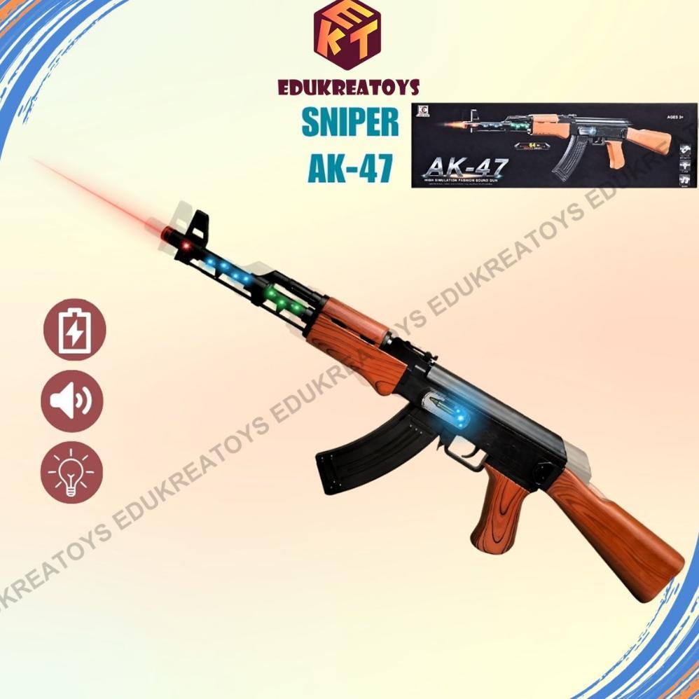 Tembak tembakan mainan anak ak47 ada lampu dan suara