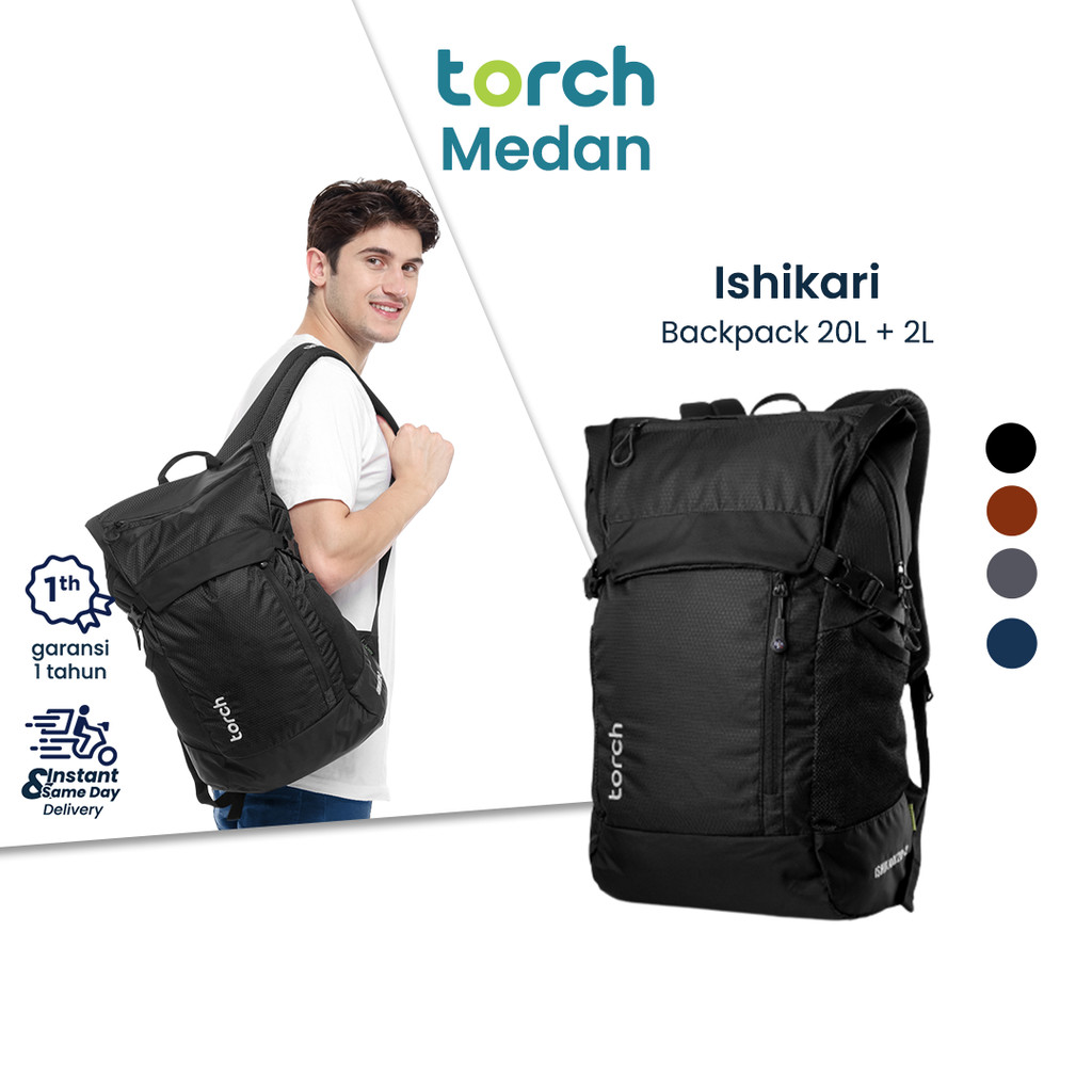 TORCH Ishikari Backpack Sekolah Kerja Travelling Laptop Pria Wanita Tahan Air