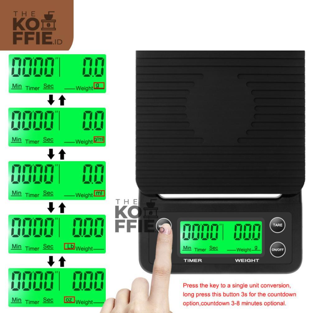 FREE Mystery Gift NOW Timbangan kopi digital coffee timer dapur kue 3 kg coffee scale alat kopi meda