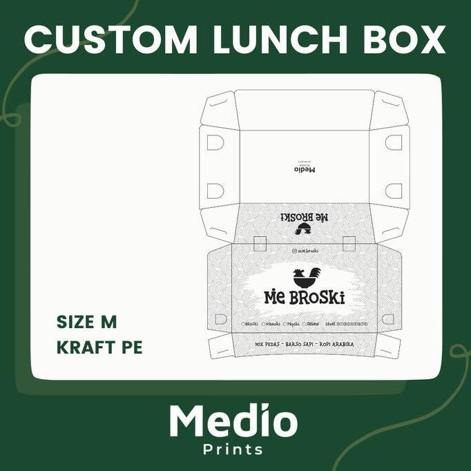 CUSTOM - Paper Lunch Box Size M - "Mie Broski"