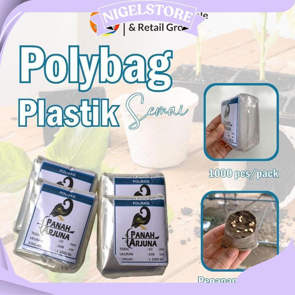 Polybag Semai 6X7 Plastik Semai/Polybag Benih 1Ikat= 1000Pcs Polybag Cabai Cod