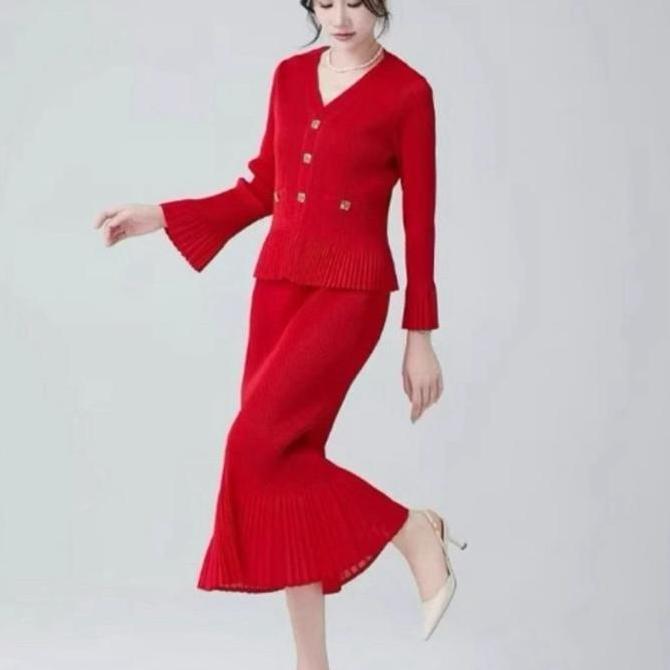 Promo Dress Prisket One Set Plisket Wanita Import Premium Korean Style Oversize (SSCollection89) COD