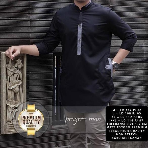 DA30 }} Baju Muslim Pria Baju Koko JENKO Kerah Shanghai M, L, XL & XXL Kancing Tangan bahan Toyobo P