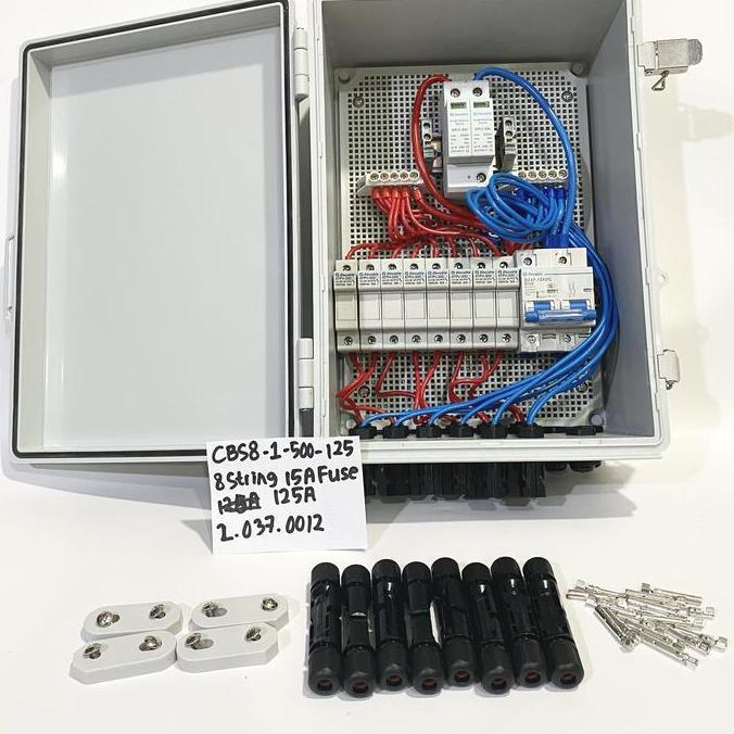 KEZOUKAKU- Slocable PV Combiner Box 8 Strings 500V DC Fuse 125A Surge Protector