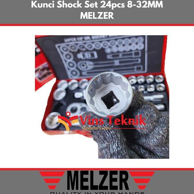 MELZER kunci sock shock kunci sok kunci socket set 8-32MM 24PCS
