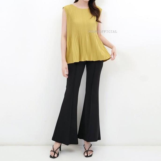 Atasan Plisket Lidi Cabang Tanpa Lengan / Baju Plisket / Tanktop Plisket / Pleated Top