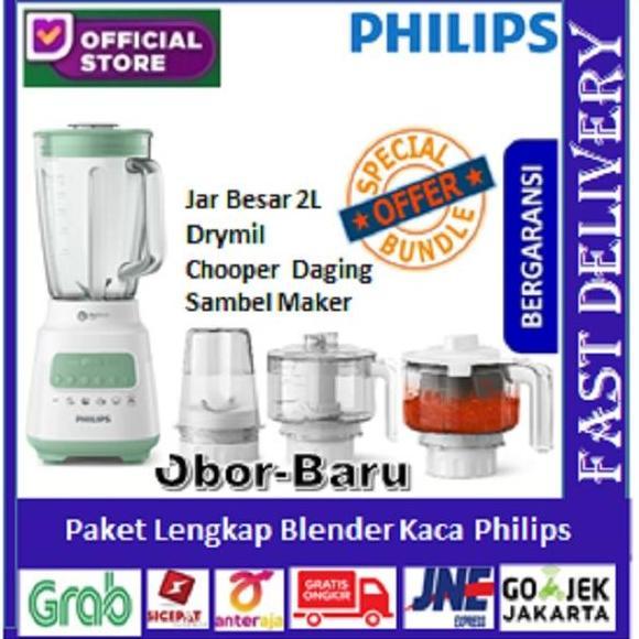 Paket Blender Philips Kaca HR2222 + Chopper Daging + Sambel Maker