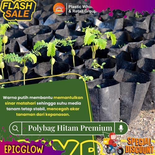 Termurah Polybag Hitam Premium40 x 40 Isi 50 Lembar - Polybag Premium Hita,/Hitam