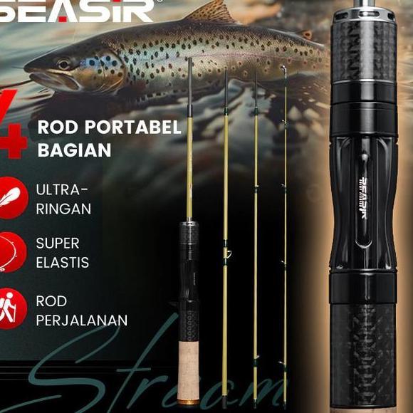 Seasir Silent Stream Ejection Bfs 4 Sections Fihsing Rods Carbon Fiber Travel Rod Ztype Guide Rings 