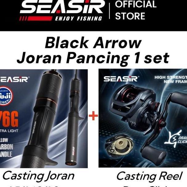 Seasir Bla Arrow Joran Pancing 1 Set Seasir Mercury Pro Hitam Bc Casting Reel Pancing