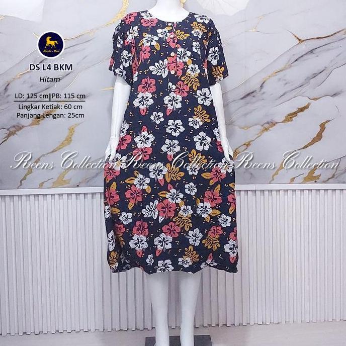 Daster L4 Jumbo Batik Kuda Mas Ld 130Cm | Daster Rayon Busui Lengan Pendek Premium