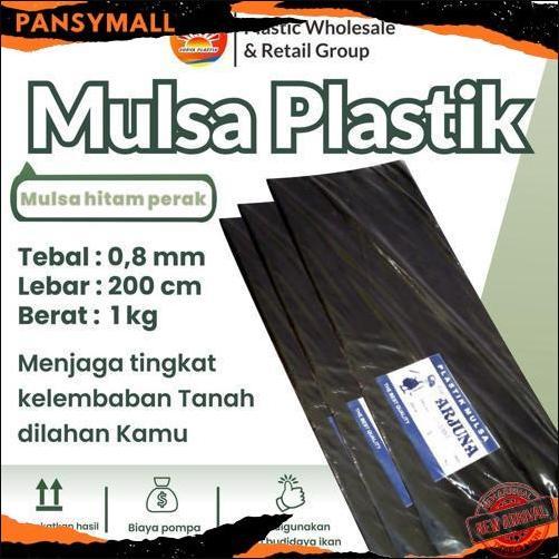 GROSIR Plastik Mulsa Hitam Perak tebal 08 lebar 200 cm kemasan 1kg