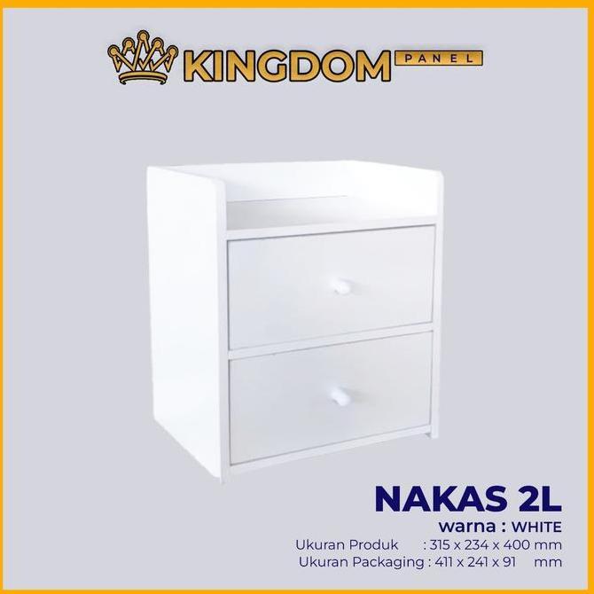 Promo Meja Nakas Kecil Bed Side 2 Laci Serbaguna Warna Putih Meja Samping Minimalis Meja Sudut Kamar