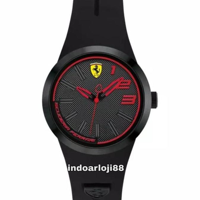 SCUDERIA FERRARI 0840016 BLACK DIAL BLACK RUBBER UNISEX WATCH