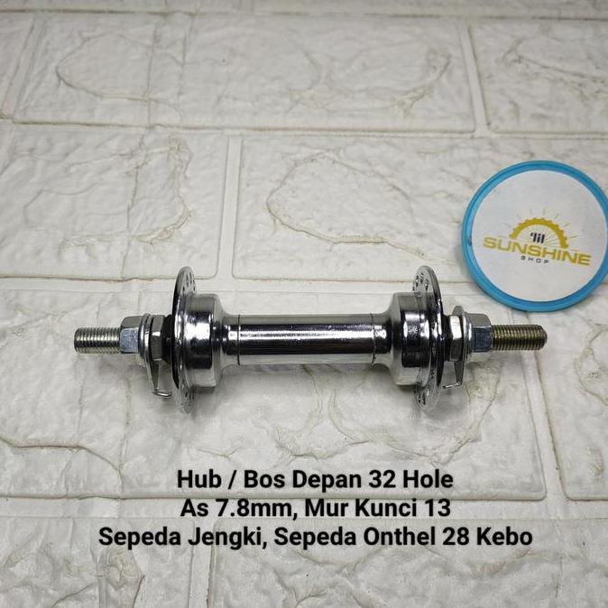 Promo Hub Bos Roda Depan 32H Polo Untuk Sepeda Onthel 28 Onta Ontel Jengki As Kecil Mur Kunci 13 Cod