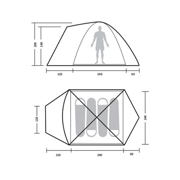 Tenda Camping kalimasada Hike n Run HNR21T004 HNR Tent 4 Person