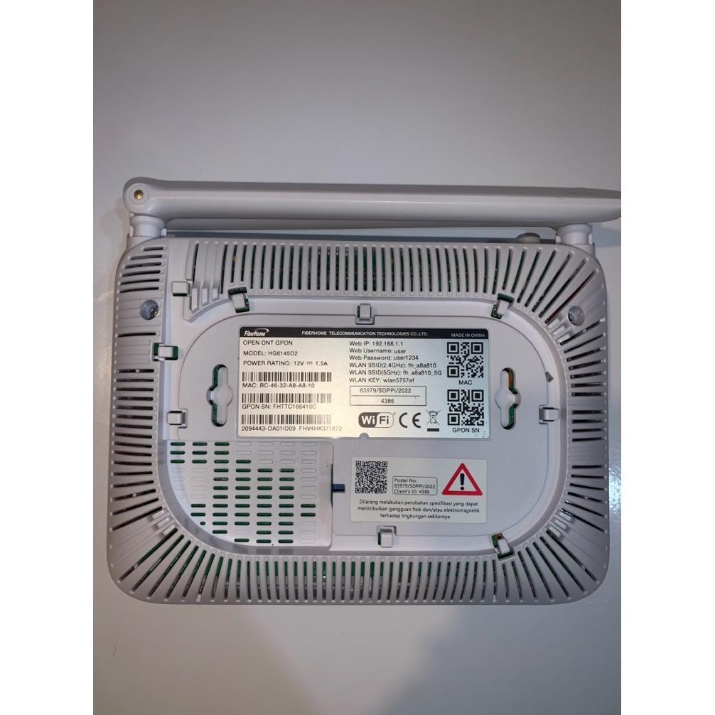 Router Wifi ONT GPON Fiberhome HG6145D2 Port Biru Premium 5G Dual Band + Adaptor Original Router Wif