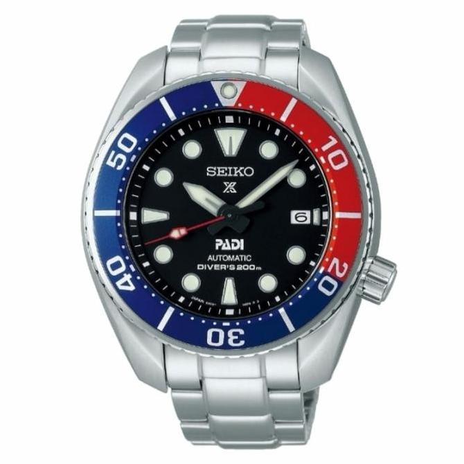 Jam Tangan Pria Seiko Prospex PADI "Sumo" SPB181J1 Automatic Black Dial Pepsi Bezel Made in Japan SP