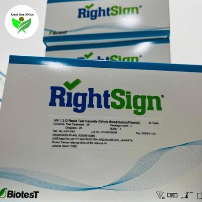 Ready stock HIV Rightsign isi 25 test