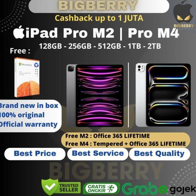 iPad Pro M2 M4 11 12.9 13 Inch 2022 2024 WiFi Cell 128GB 256GB 512GB 1TB 2TB