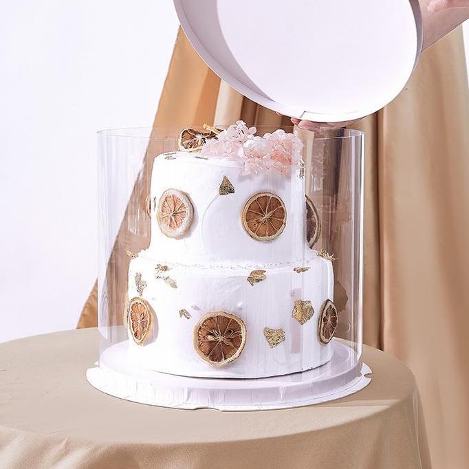 Box kue tart mika bulat 10 INCH utk 2 TINGKAT kue