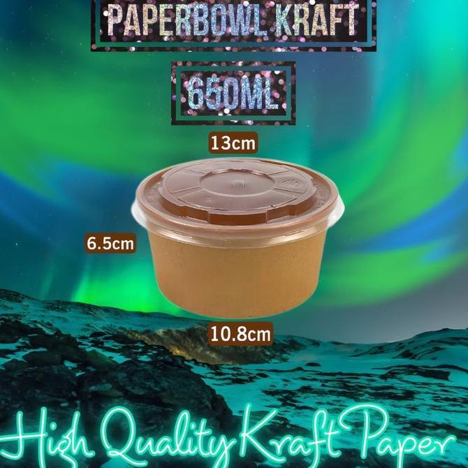 Paper bowl Kraft 650ml NESTO Paper bowl Coklat 22oz Paper bowl 650ml