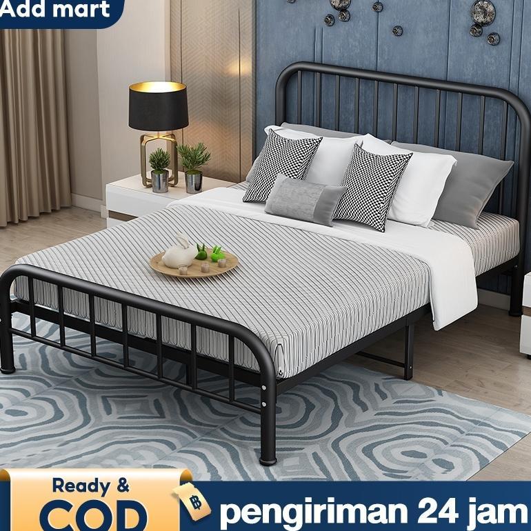 WISZCA- Dipan Tempat Tidur Dipan 120x200 Ranjang Besi 160x200 Rangka Tempat Tidur Besi Dipan Minimal