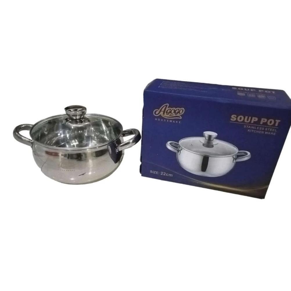 Agogo Soup Pot Cs15-20 20Cm Gagang Stainless