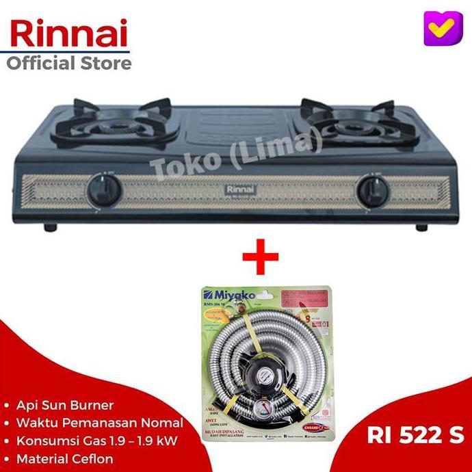Kompor Gas 2 Tungku Rinnai 522 S Murah Kompor Rinnai 2 tungku 522S