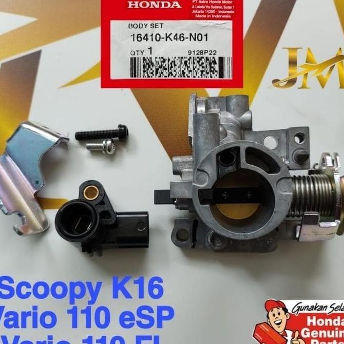 Throttle Body ( Body Set Only) SENSOR TPS Beat Vario 110 Scoopy FI Spacy F1 Asli atau Ori Honda AHM 