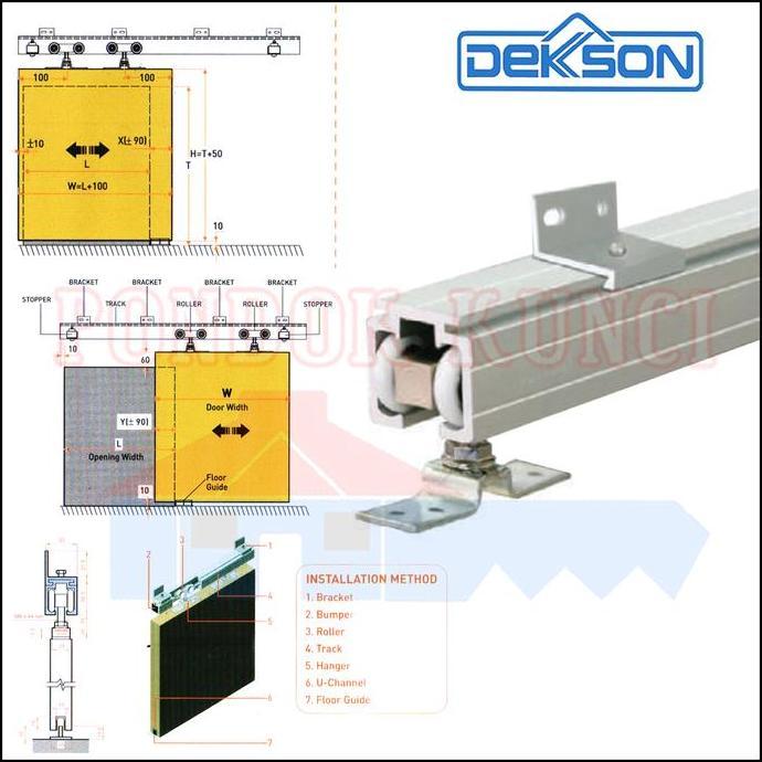 Rail Pintu Sleding 3 Meter Merk Dekson D6 Rel Pintu Geser Aluminium