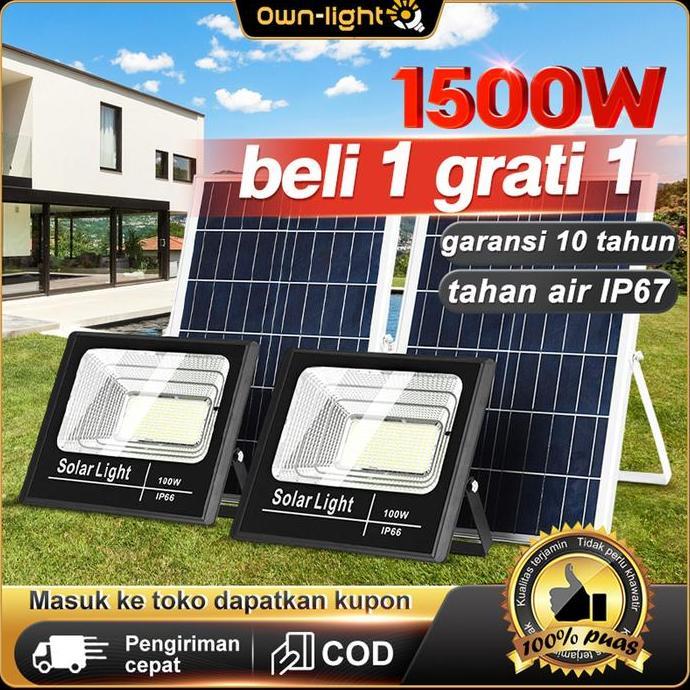 LUFTAIR- Lampu Sorot Solar Cell  500 Watt Lampu Led Tenaga Matahari  Lampu Panel Surya  Lampu Tembak