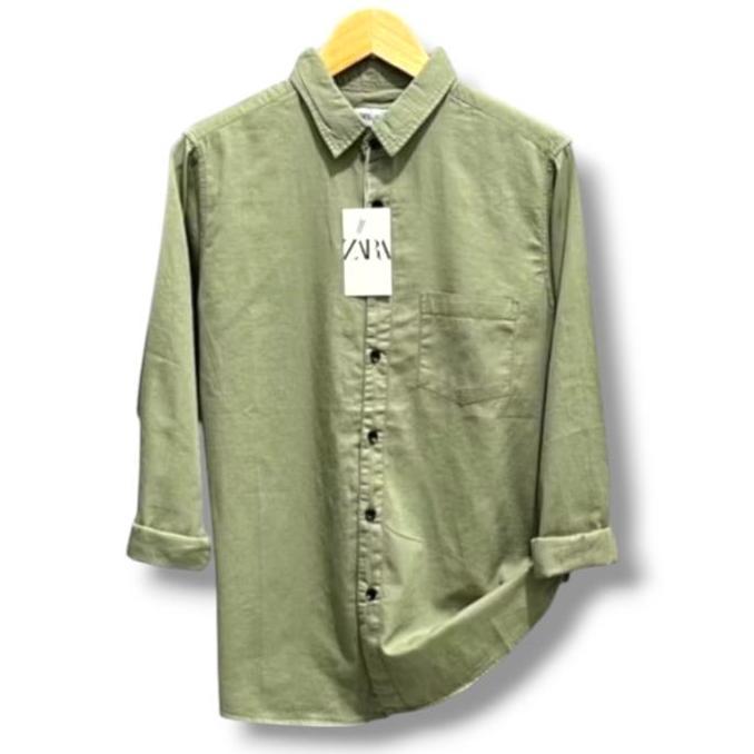 Kemeja Putih Pria-Kemeja Zara-Kemeja Slimfit-Kemeja Krah Lengan Panjang-Kemeja Hitam