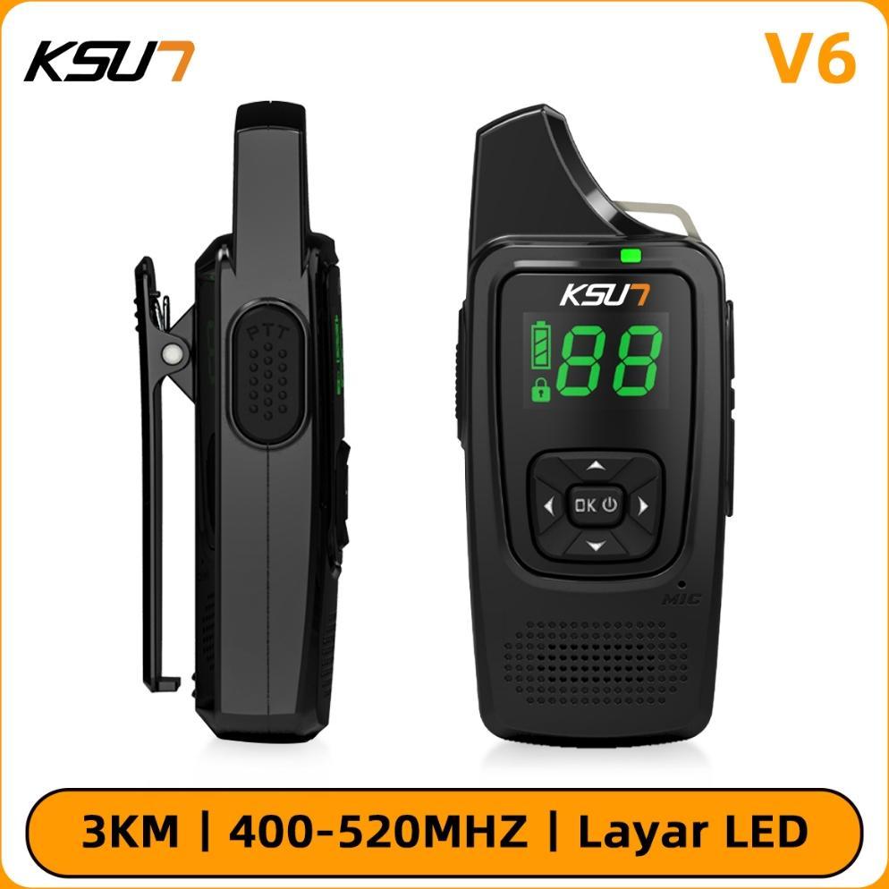 Rt-342 Ksun X-Tfsi Walkie Talkie V6 Handy Talky Minl Raidio Ht 1-3Km Jarak  Layar Led Hemat