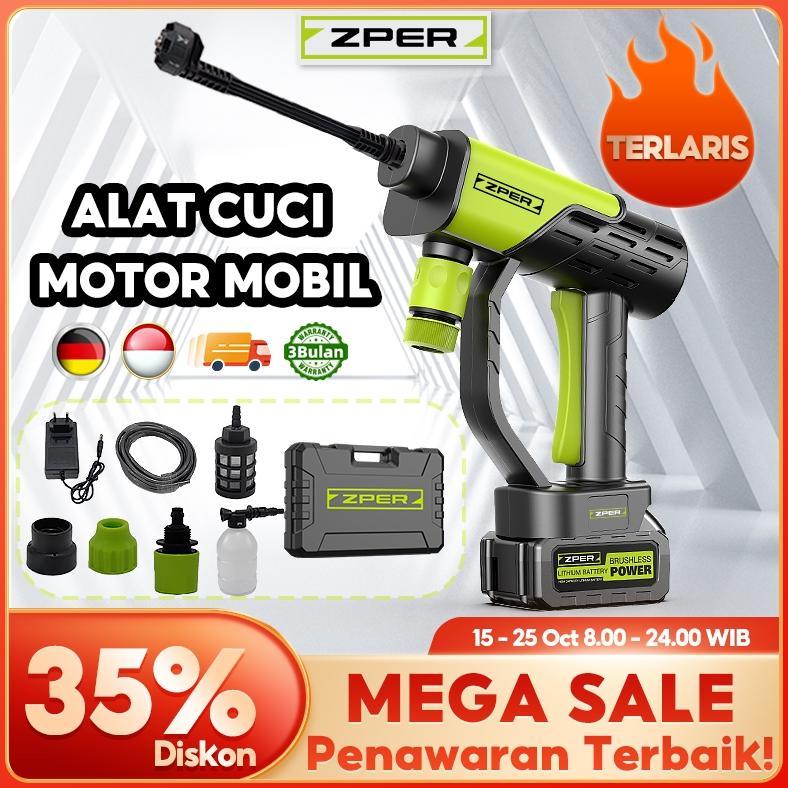 ZPER Alat Cuci Motor Dan Mobil Semprotan Kencang Tekanan Tinggi Portable Pompa Alat Pencuci Motor Se
