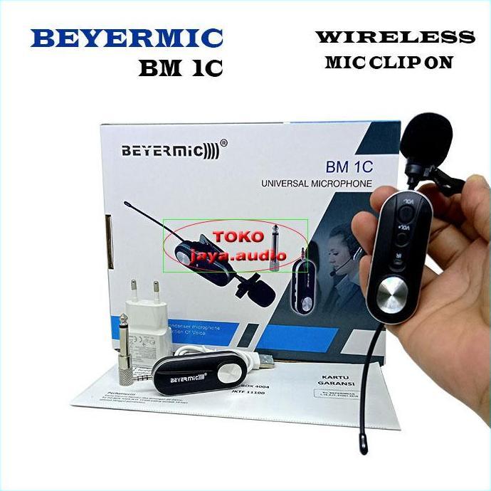 Mic Wireless BEYERMIC BM1C Mik Imam Sholat Microphone Clip On Mik Jepit Mik Klip UHF (Nirkabel) Mikr