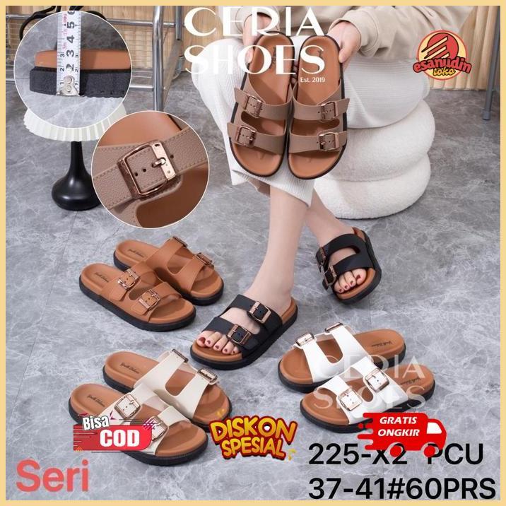 ZAI-2530 AZQ-16 VD08 Sandal Slop Wanita Karet Jelly Gesper Bahan Tebal Sol Anti Slip Youth Balance 2