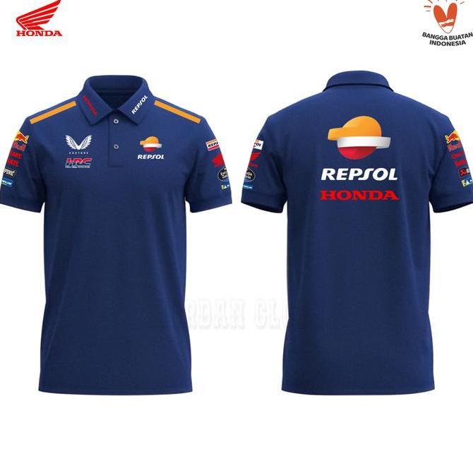 DV7 }} Polo shirt Kaos Kerah Team Balap Repsol Honda MotoGP